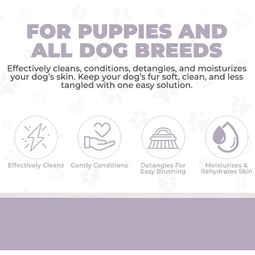 4-in-1 Dog Shampoo, Conditioner & Detangler – Lavender, 16oz, for Doodles